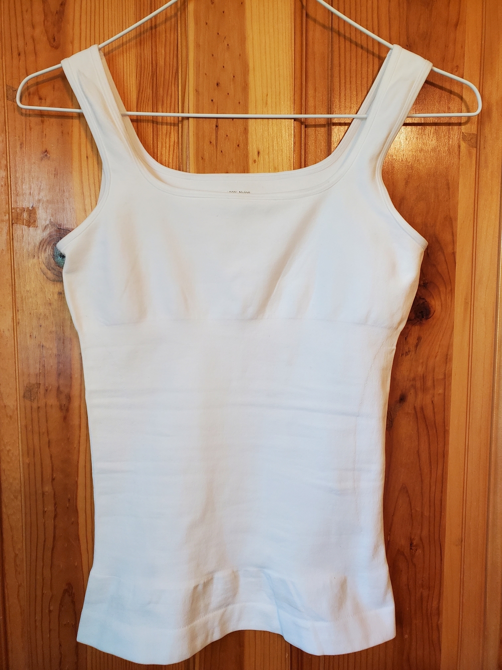 White Square-Neck Sleeveless Exercise Compression Tank